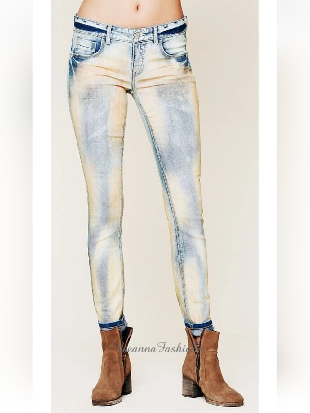We the Free People Multi tie dye 5 pocket rainbow ankle crop jean 25